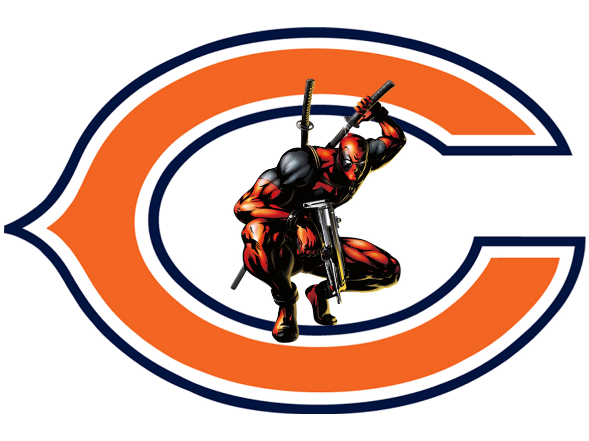 Chicago Bears Deadpool Logo vinyl decal